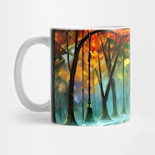 Colorful Oleo City Street Scene with Lights Mug